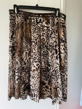 Talbots Collection Silk Animal Print Skirt